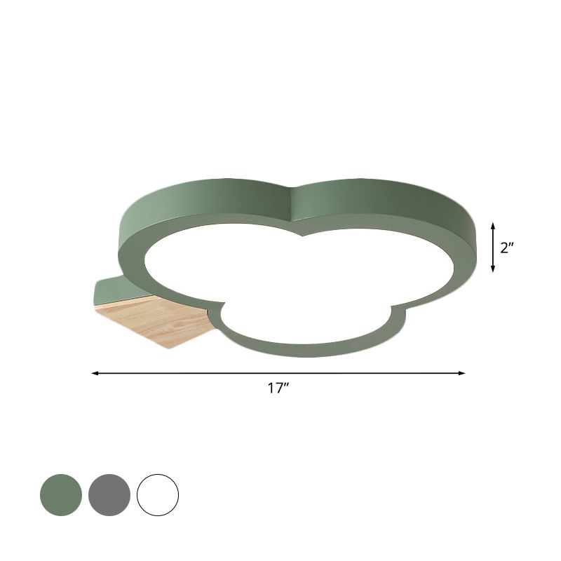 Modern Led Close to Ceiling Light with Acrylic Shade Gray/White/Green Tree Flush Mount Lamp