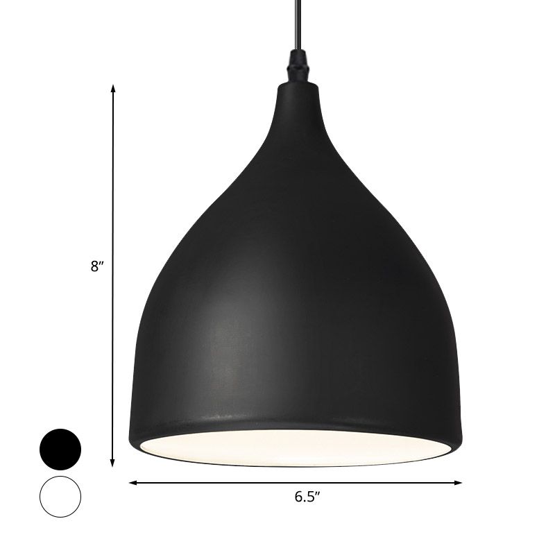 Zwart/witte afwerking koepelhanglamp modernistische stijl metalen 1 bol keuken hanglampje
