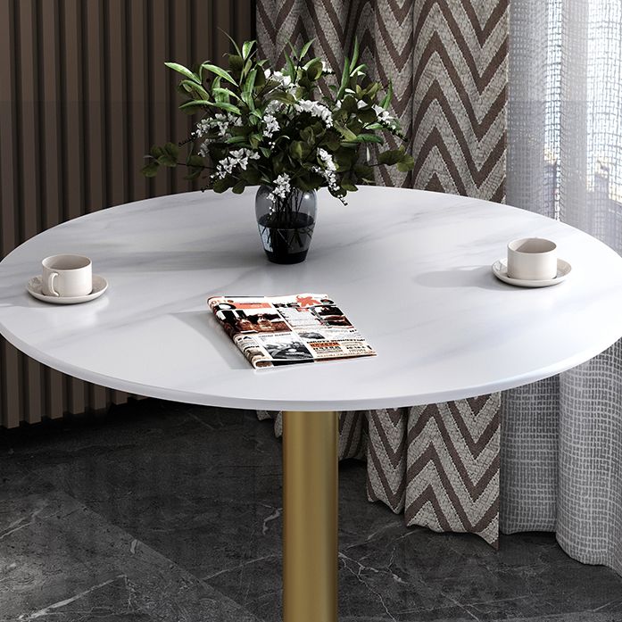 Glam Style Dining Table Round Stone Top Dinner Table Kitchen Home