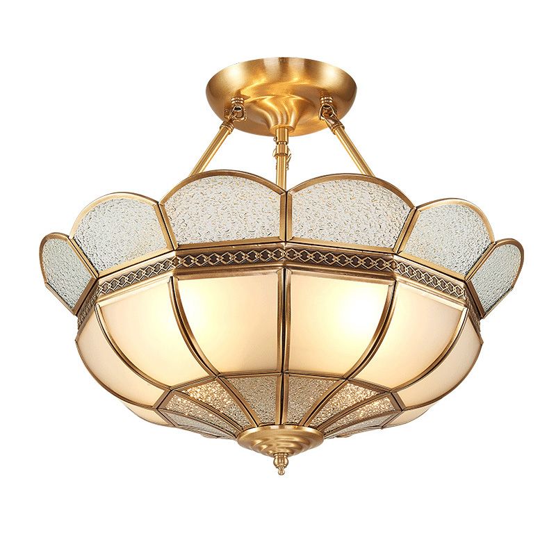 Lámpara montada en el techo Gold Schoolhouse Dormitorio de vidrio clásico cerca de la luz del techo