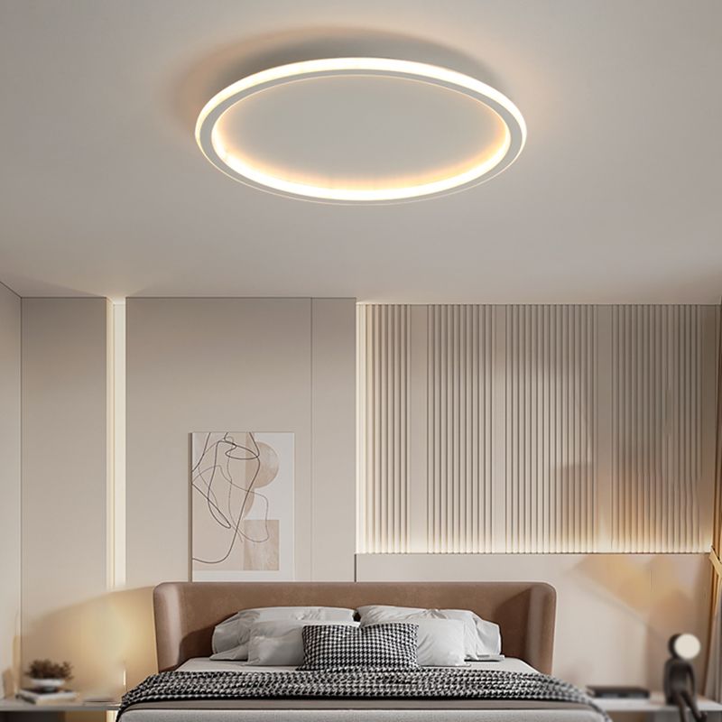 Round LED Ceiling Light Modern Ceiling Mount Lamp with Silica Gel Shade for Bedroom