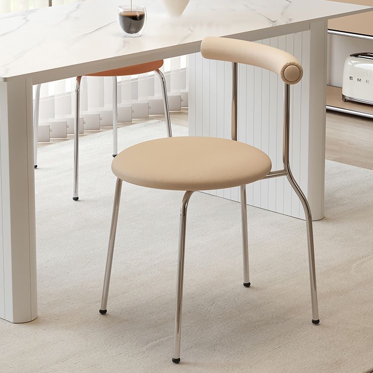 Modern Leather Side Chair Open Back Indoor Dining Chair for Home