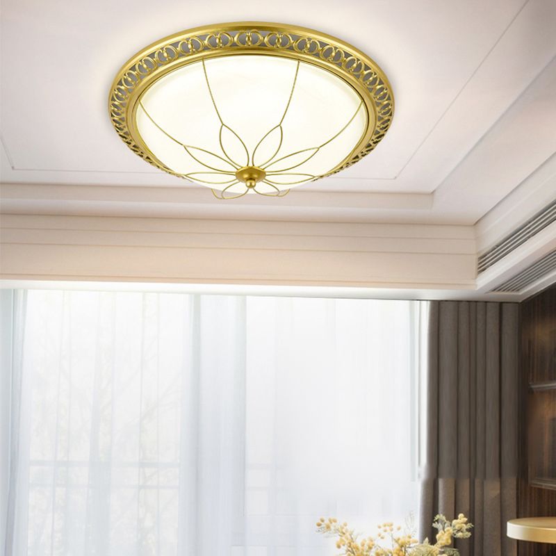 Modern Style Round Flush Mount Light Metal 2-Light Flush Ceiling Lights