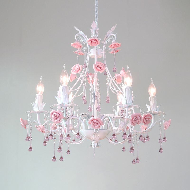 6/8 Bulbos Candelier Chandelier CHANDELIZA CRISTA CRISTA CRISTAL CRISTAL CONTINIBO Lámpara de suspensión para dormitorio