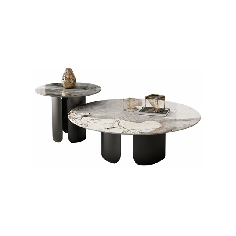 Abstract Coffee Table Slate Round Coffee Coffee or End Table