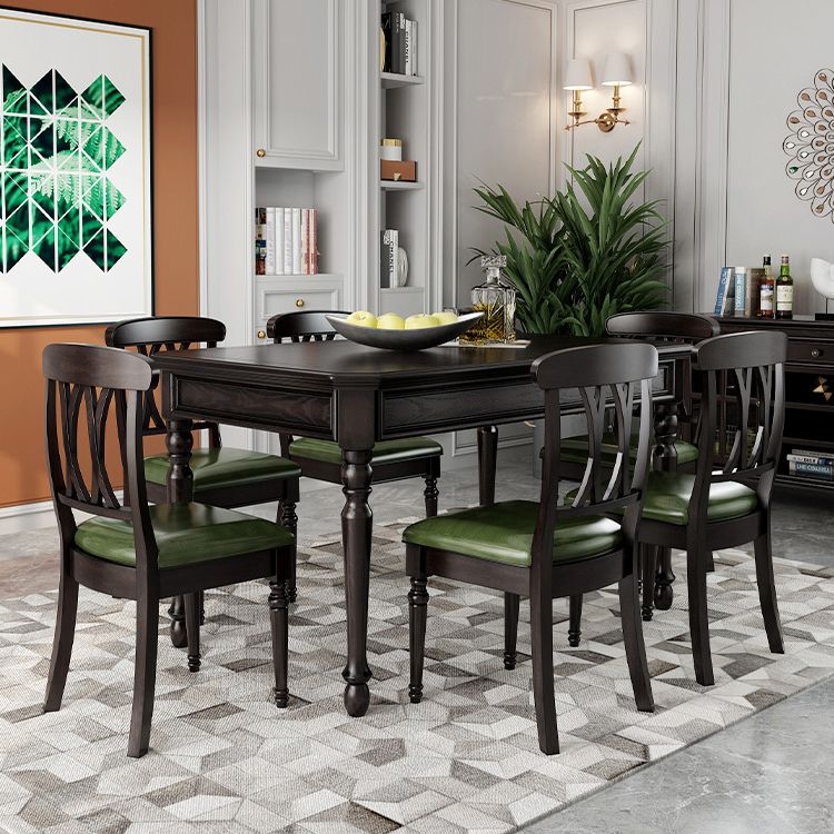 Traditional Wooden Dining Set with Rectangle Top and 4 Legs Base Dining¬†Room¬†Set