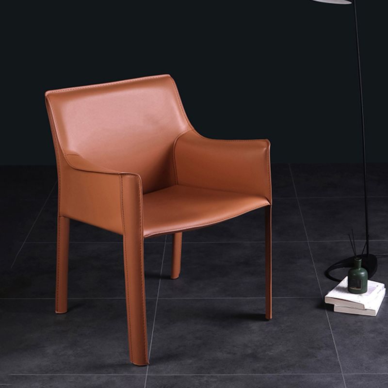 Upholstered Dining Chair Contemporary Faux Leather Dining Side Chair