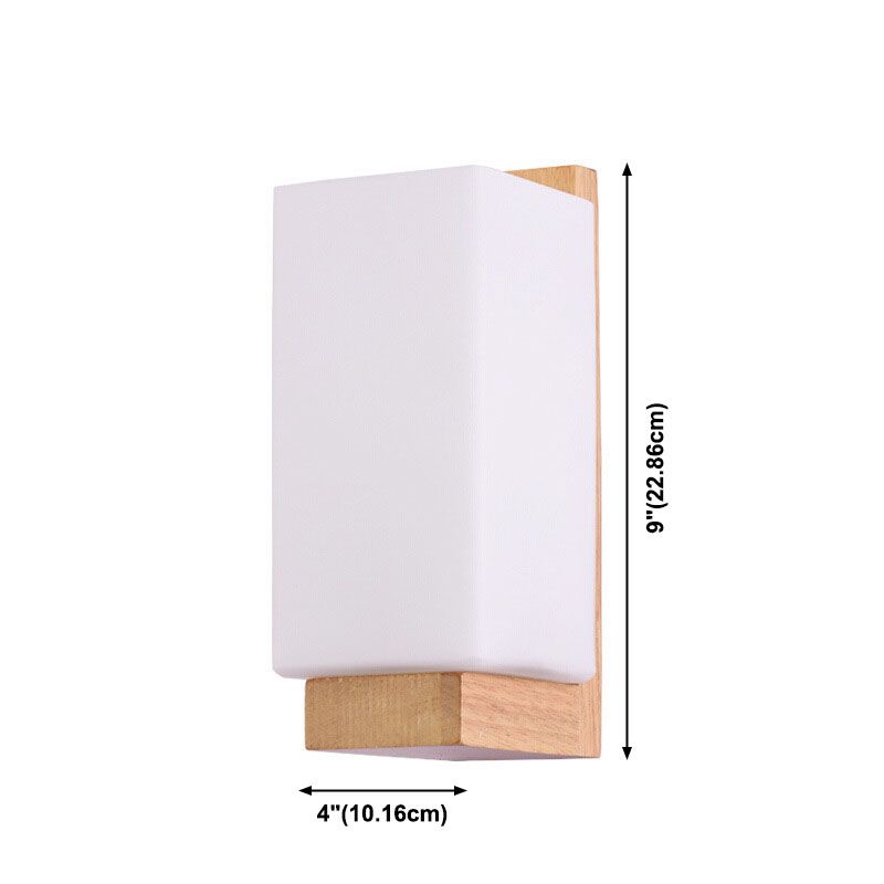 Moderner Minimalismus Haushalt Holzwall -Leuchten mit Glasschatten für Schlafzimmer Kinderzimmer