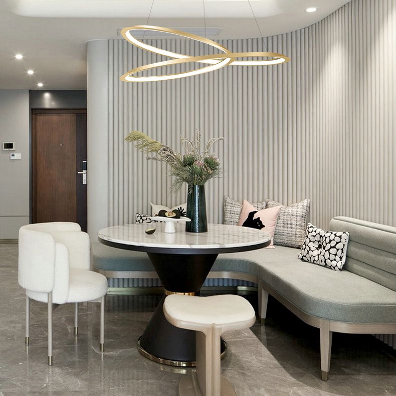 1 Light Twist Chandelier LED Modern Hanging Light Fixtures for Living Room Bedroom