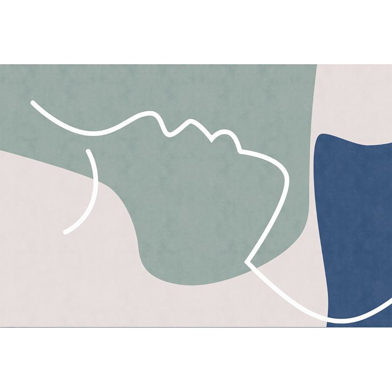 Navy Nordic Carpet Polyester Graphic Carpet Non-Slip Backing Carpet for Living Room