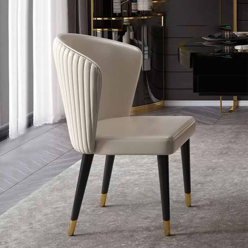 Silla lateral escandinava interior Silla tapizada de madera del comedor del Wingback