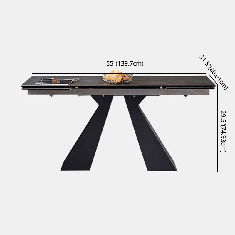 Modern Rattan Standard Dining Set with Rectangle Table and Solid Back Chairs Dining Set