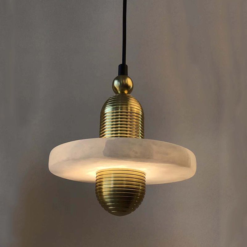 Postmoderne LED -Anhänger Licht Marmor Fliege Saucer -Nachthänzer Licht