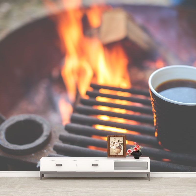 Modern Aromatic Coffee Mural Photography Horizontal Wall Covering for Coffee Shop