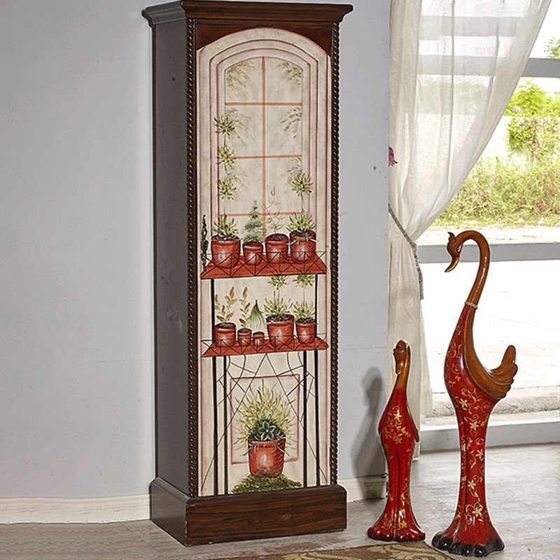 Coastal Cabinet with Hinged Door Wood Matte Finish Storage Cabinet