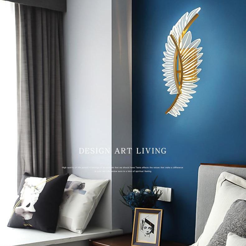 Contemporary Copper Acrylic Wall Mounted Lighting LED Wall Sconce for Bedroom