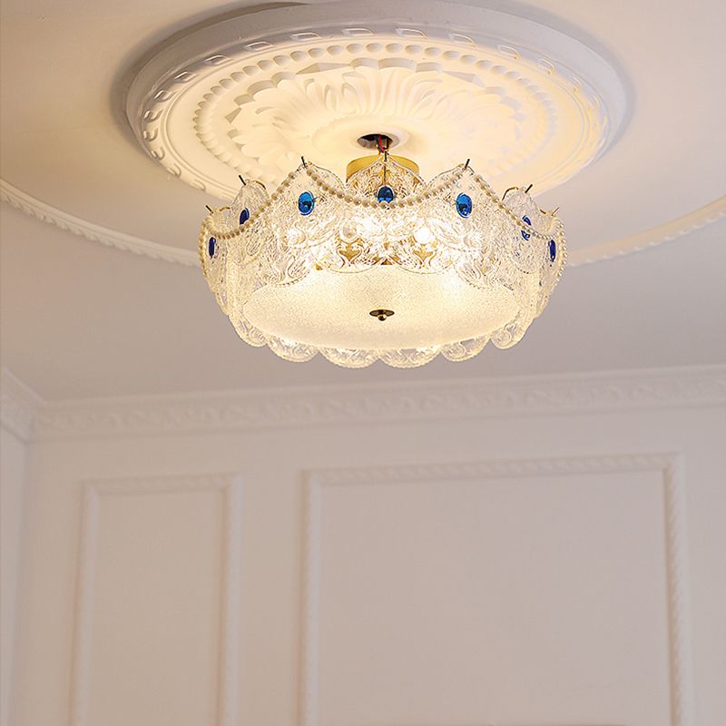 5-Lights Modern Style Flush Mount Glass Ceiling Light for Living Room