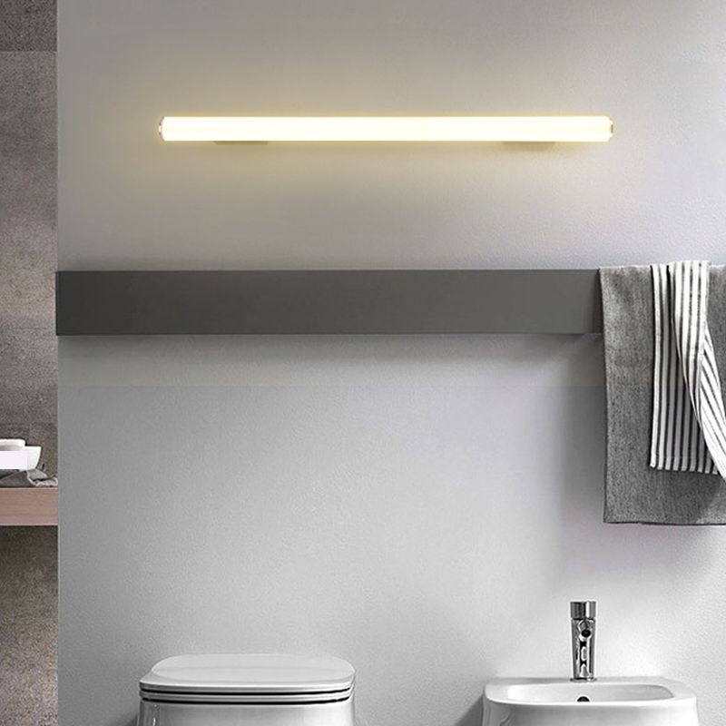 Metal Linear Vanity Lamp Modern 1-Light Vanity Wall Lights in White