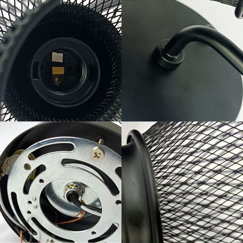 Industrial Wall Sconce Ball Shape Wall Light with Metal Shade for Bedroom