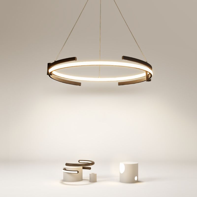 Zeitgenössische Radform Kronleuchter Lichter Metall 2 helle Kronleuchterbeleuchtung