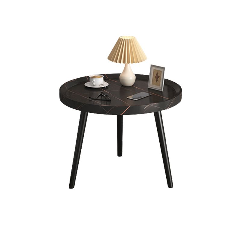 3 Legs Cocktail Table Artificial Wood Walnut/black/white Round Coffee Table