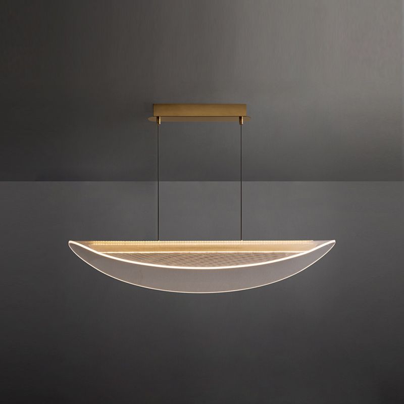 Acrylic Island Chandelier Lights Modern Style Metal Hanging Light Fixture for Dining Room
