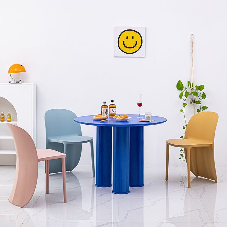 Silla de comedor de plástico de estilo nórdico, sillas laterales sin brazos para cocina (juego de 2)