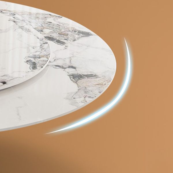 Modern Round Dinner Table Steel Base Stone Dining Table for Home