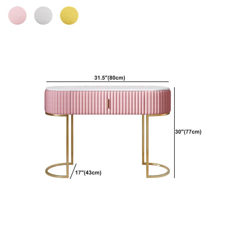 Glam Marble Top Vanity Table 30.15" H Makeup Dressing Table Set
