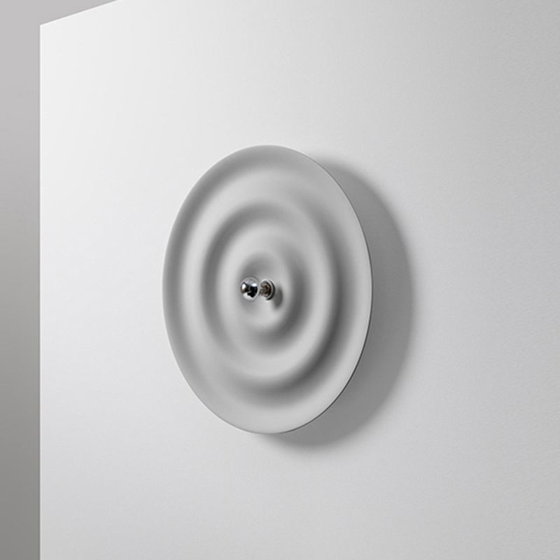 Modern Metal Wall Sconce Circular Shape Wall Light with Aluminum Shade for Bedroom