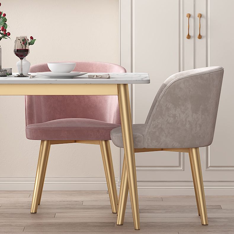 Minimalist Style Rectangular Sintered Stone Dining Set White Standard Dining Set for Kitchen