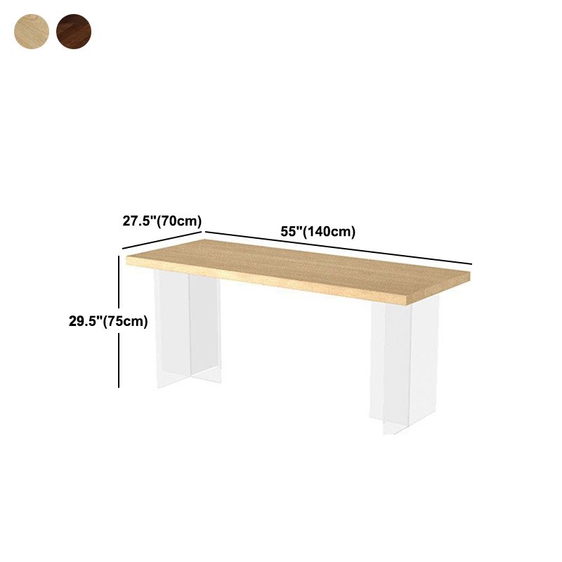 Solid Wood Double Pedestal Table Rectangle Modern Dining Room Kitchen Table