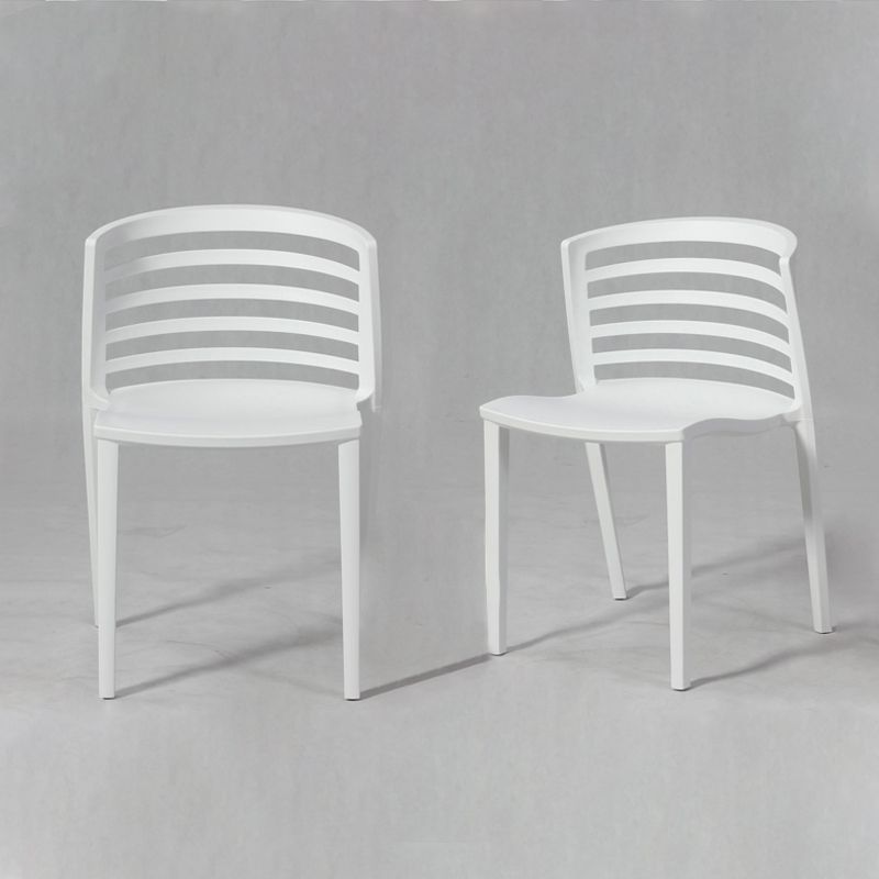 Contemporary Style Armless Chair Plastic Side Chair for Dining Room