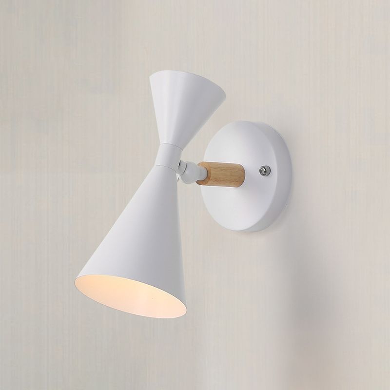 Modern Wall Lights Double Cone-Shaped Wall Sconces Metal 1 Light Sconce Light