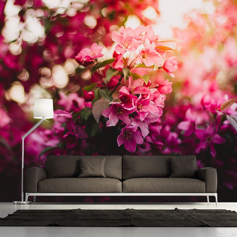 Blooming Flower Wall Mural Moisture Resistant Wall Decor for Dining Room Kitchen