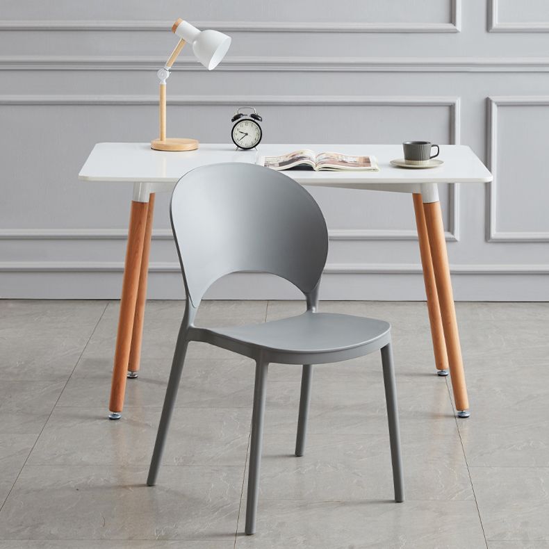 Home Nordic Stackable Side Chair Open Back Plastic Kitchen Dining Room Chair