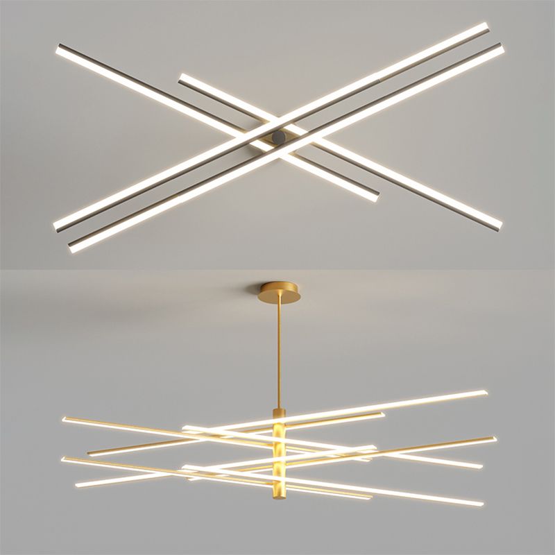 Lineaire woonkamer kroonluchter acryl -eenvoud LED -ophanging verlichting armatuur