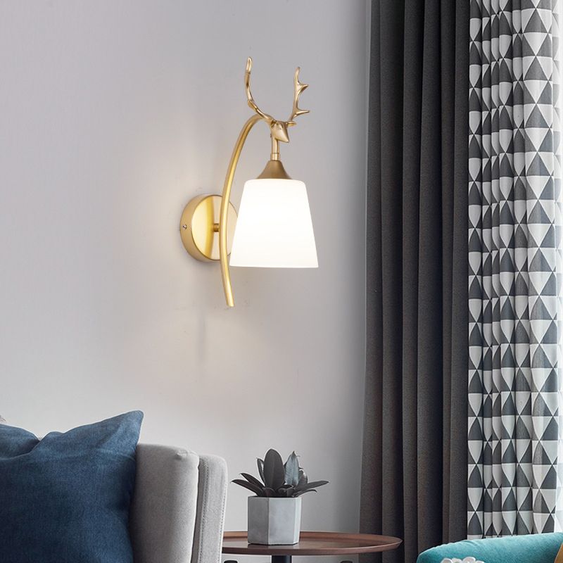 Contemporary Simple Wall Sconce Antler Wall Mounted Light Fixture for Bedroom