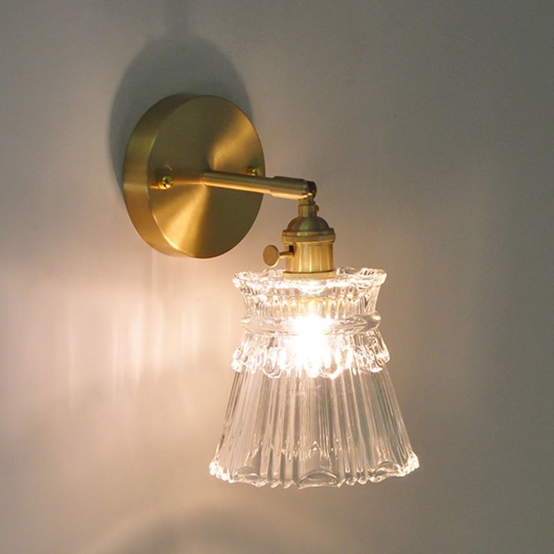 Modern Simplicity Cup Wall Mounted Light Fixture Clear Glass Wall Mount Light Fixture for Living Room