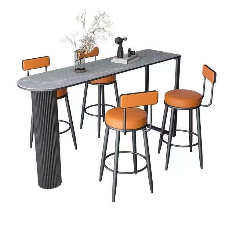 Industrial Style Bar Table Stone Top Bar Table for Living Room