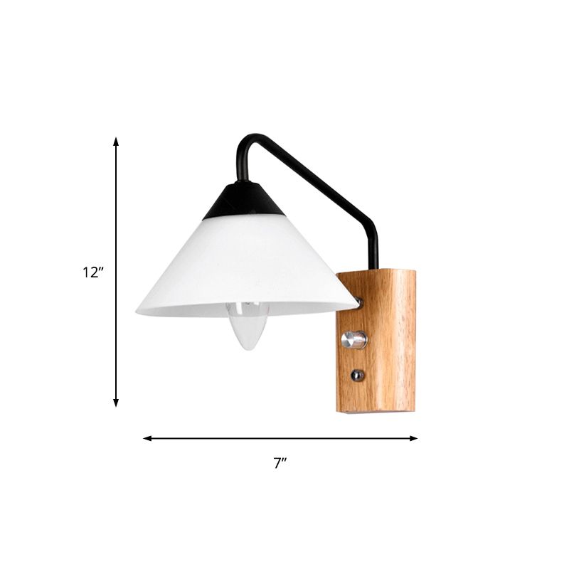 CORRIDO PACCHIARE PER PERCHIO CONICALE SCONCE CONICALE GLAZZO 1 LUCE LUCE MODERNA MODERNA CON BASE IN LEGNO