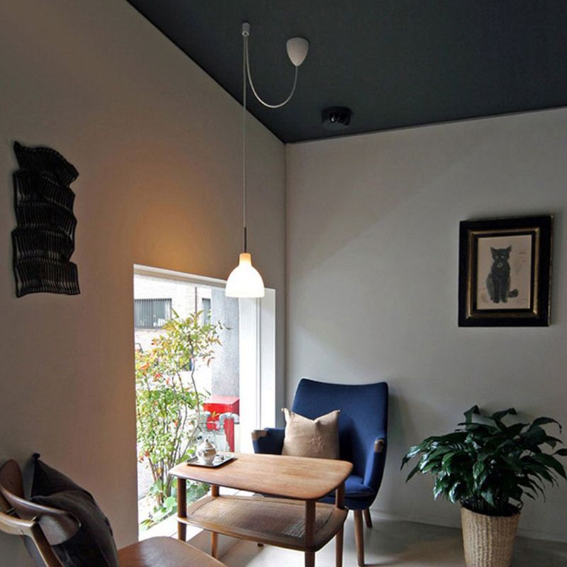 Wit 1 lichte bel hanger lamp Moderne minimalistische glashangende lamp keukengootsteen