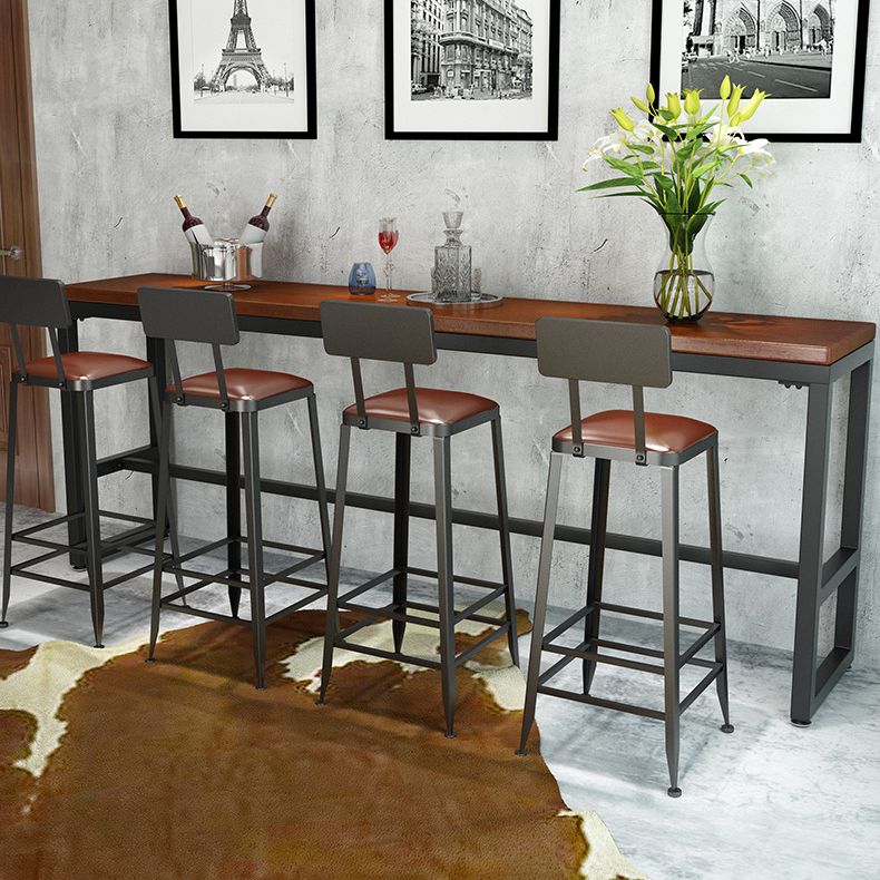 Industrial 1/5/9 Pieces Bar Table Set Rectangle Pine Wood Counter Table with Stools