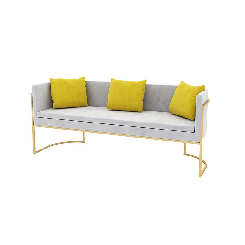 Modern Tuxed Back Sofa with Golden Base and Tight Back for Living Room