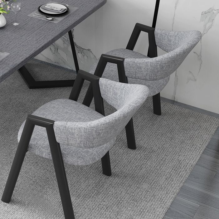 Contemporary Gray Standard Dining Set MDF Rectangle Shape Dining Set for Kitchen