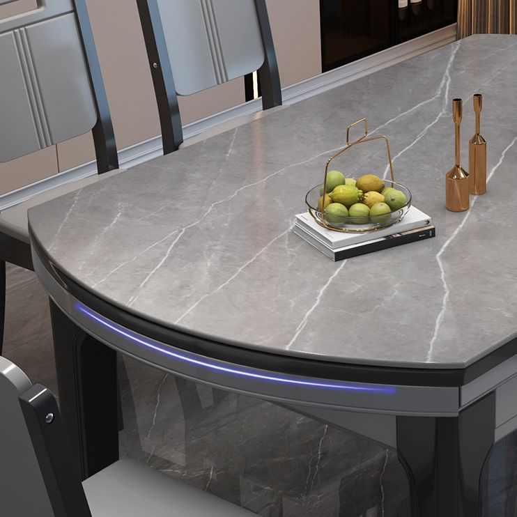Modern Scalable Stone Dining Table 4 Legs Table for Dining Room