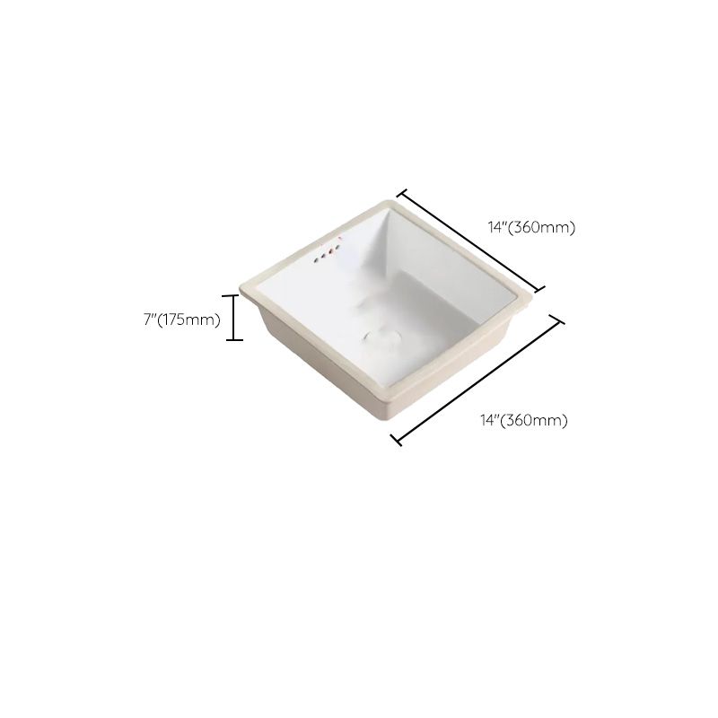 Modern Style Bathroom Sink Undermount Ceramic Bathroom Sink in White