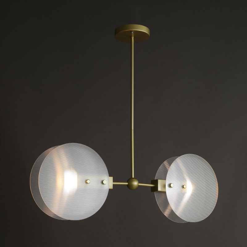 Acrylrunde Kronleuchter leichte postmoderne 2/3 Lampenlampen Gold Finish Hanging Deckenlampe