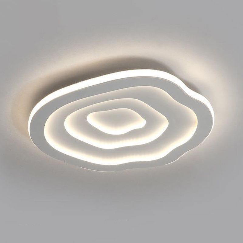 Single Modern White Flush Mount Lighting LED Acrylic Ceiling Light for Bedroom