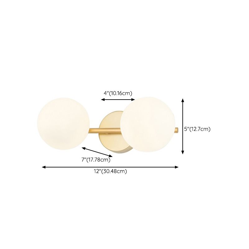 Nordic Style Golden Vanity Light Ball Shape Vanity Lamp for Shower Room